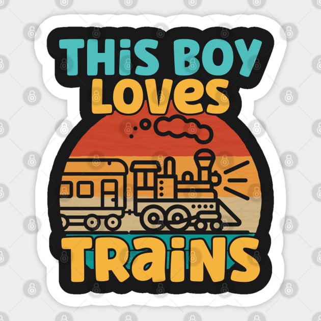 Kids This Boy Loves Trains - Train lover product Sticker by theodoros20